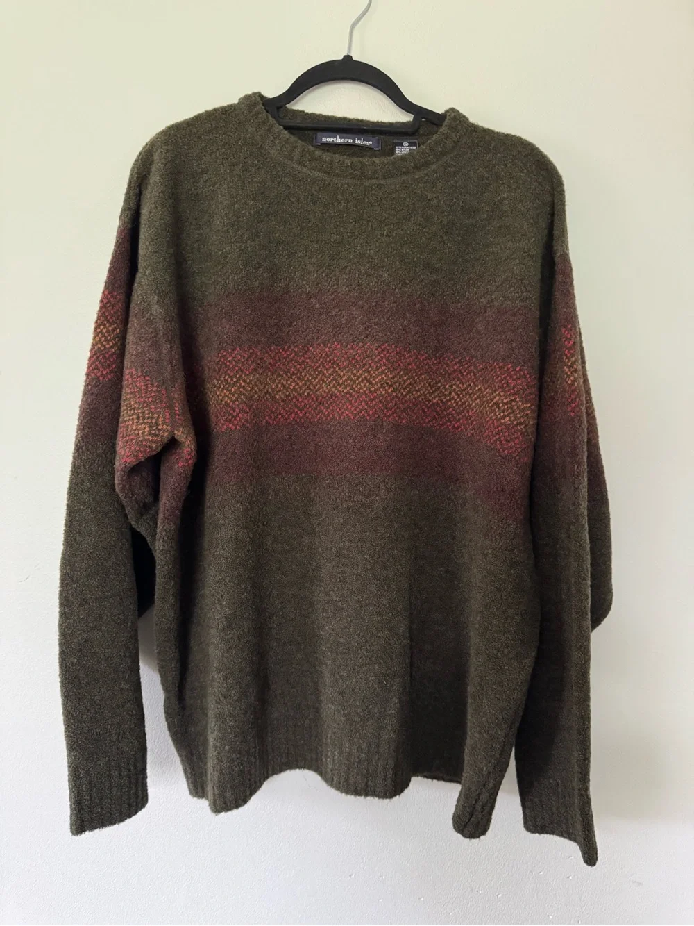 Vintage Northern Isles XL Merino Wool Lambs Wool Knit Pullover Sweater